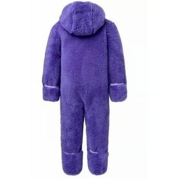 NEW Girls Sz 9-12 Months Purple Soft Fleece Hooded Jacket & Snowsuit 2 Pc Set - Picture 3 of 9